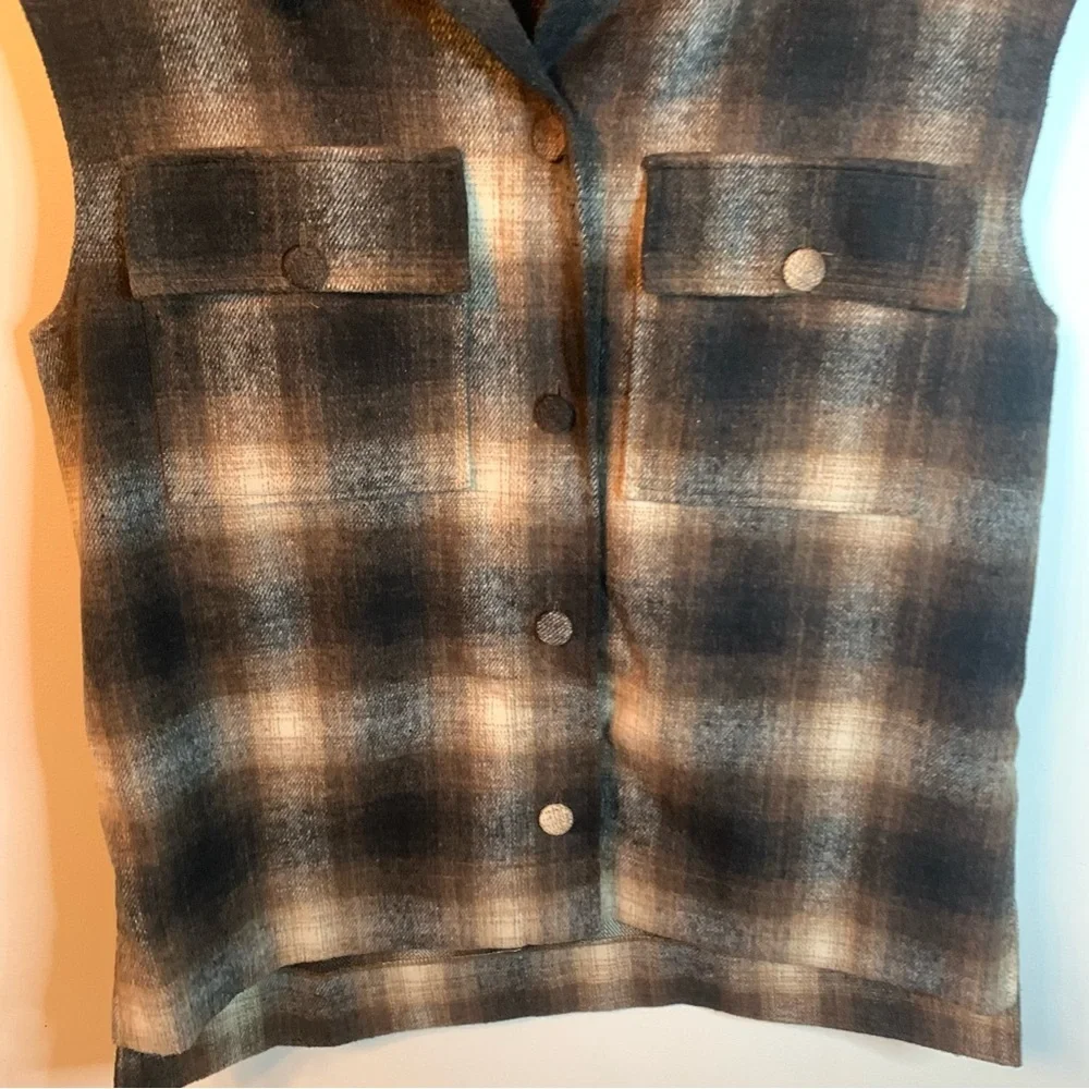 Melloday Wool Blend Brown Vest M - Picture 6 of 7